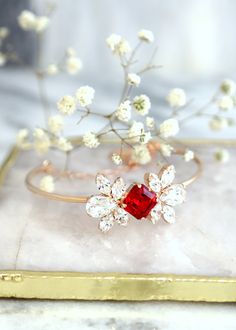 Red Bracelet, Bridal Red Ruby Earrings, Bridesmaids Bracelets, Red Crystal Bangle Bracelet, Swarovski Red Crystal Gold Bracelets Elegant Crystal Bracelet For Wedding On Valentine's Day, Red Bracelets For Valentine's Day Anniversary, Adjustable Crystal Bracelet For Wedding On Valentine's Day, Elegant Bracelets For Bridesmaid Gift On Valentine's Day, Adjustable Red Bracelets For Anniversary, Adjustable Red Crystal Bracelet For Wedding, Elegant Red Crystal Bracelet For Valentine's Day, Elegant Red Jewelry For Bridesmaid Gift, Elegant Red Jewelry For Bridesmaid