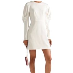 Tibi Ivory “Florence” Puff Sleeve Twill Dress Statement Sleeves Are Making The Rounds On The Runway, As Echoed In This Florence Twill Dress By Tibi. Thoughtfully Stitched To Animate The Sleeves In A Bubbly Structure , Zip Back Punctuated With A S Hook Pull. Size 4 Color White / Ivory Silk Partial Lining 63% Polyester 33% Viscose, 4% Elastane Fits True To Size , Mid-Thigh Length . New With Tags. Reasonable Offers Welcome. White Chic Puff Sleeve Dress With Pleated Sleeves, Elegant White Mini Dress With Gathered Sleeves, Chic Cream Puff Sleeve Knee-length Dress, Chic White Dresses With Pleated Sleeves, Chic White Mini Dress With Pleated Sleeves, White Dress With Gathered Sleeves For Date Night, White Pleated Sleeve Work Dress, White Pleated Sleeve Dress For Work, White Puff Sleeve Mini Dress With Structured Shoulders