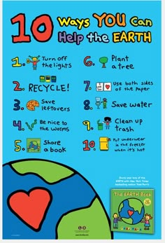 a poster with the words 10 ways you can help the earth