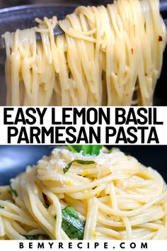 easy lemon basil parmesan pasta recipe is the perfect side dish for any meal