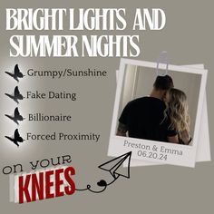 a poster with the words, bright lights and summer nights