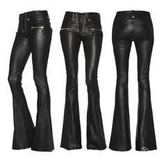 Woman's Leather Pants, Goth Pants, 70's Disco, Gothic Pants, Punk Pants, Retro Pants, Vintage Hip Hop, Leather Pants Women, Pants Vintage