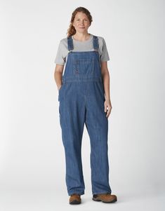 If you’re spending your day doing anything from heavy duty labor to painting projects, you’ll be ready to get to work in Dickies Women's Plus Bib Overalls. Made from a durable cotton rich fabric, these everyday overalls have multiple pockets and a hammer loop for extra function creating an authentic utility look from top to bottom. Dickies Women, Bib Overalls, Rich Fabric, Lifestyle Clothing, Professional Look, Safety Shoes, Denim Overalls, Painting Projects, Medium Blue