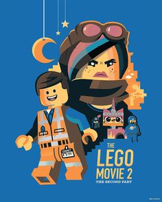 the lego movie 2 poster is shown with an image of two people in space suits