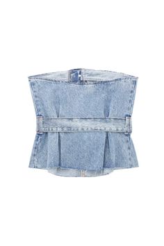 Goodnight Macaroon 'Wynne' Bandeau Denim Top Off-Shoulder Decorated Denim Belt Measurements: XS - Chest 80cm, Length 39cm S - Chest 84cm, Length 40cm M - Chest 88cm, Length 41cm L - Chest 92cm, Length 42cm Machine cold and gentle cycle or hand wash cold Lay flat to dry / do not tumble dry Iron on a low heat setting If you are unsure or need assistance selecting the proper size or color, please contact our Customer Services team and they'll be more than happy to help. Women's Sash, Blue Denim Top, Middle Age Fashion, Denim Corset, Office Outfits Women, Slim Denim, Top Streetwear, Shoulder Tops, Striped Jeans