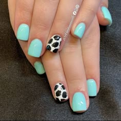 Top Cow Print Nails Ideas For Fun Trendy Looks Fall Nails With Cow Print, Cow Print Nail Ideas Short, Cow Print Accent Nails, Acrylic Nail Designs Cow Print, Short Square Acrylic Nails Cow Print, White Nails With Cow Print, Color Cow Print Nails, Cute Nails Cow Print, Teal And Cow Print Nails