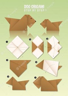 how to make an origami dog step by step instructions for the paper crafts