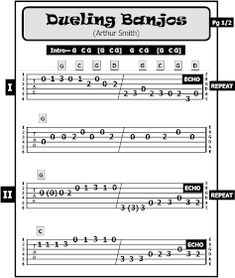 the guitar tabs for dueling banjos