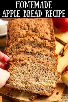 This Apple Bread is moist, fluffy and topped with cinnamon streusel. This bread mixes up quickly and fills your home with warm fall smells. Apple bread is perfect for breakfast, brunch or a sweet snack.