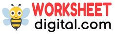 the logo for digital worksheet with a bee on it