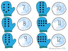 the numbers and mitts are shown in this printable activity for children to learn how to