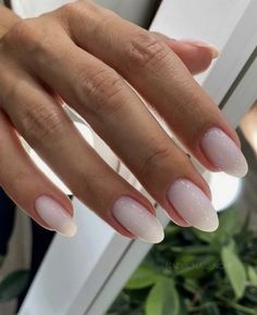 Wedding Nails Milky White, Pink White Ombre Nails Almond, Sheer White Nails, Milky White Nails Acrylic, Milky White Almond Nails, Spring Motivation, Nails Milky White, Milky White Nails, Milky Nails