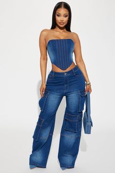 Bree Camo Stretch Cargo Jean - Olive/combo | Fashion Nova Boyfriend Jeans Outfit Baddie, Jeans Corset Outfits, Jean Corset Outfit, Corset Top Strapless, Beef Quesadillas, Top Strapless, Fashion Nova Outfits, Denim Cargo Pants, Cargo Pants Outfit