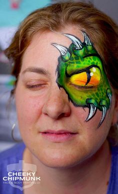 Dragon Face Painting, Adult Face Painting, Coloring Pages Cute, Dragon Face, Monster Eyes