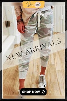 Women's Pants Camouflage Print Drawstring Track Pants Trendy Khaki Bottoms For Loungewear, Camouflage Lounge Pants With Pockets, Camouflage Pants With Pockets For Loungewear, Casual Camouflage Bottoms With Elastic Waistband, Camouflage Loungewear Pants With Pockets, Camouflage Pants With Elastic Waistband For Spring, Camouflage Bottoms With Elastic Waistband For Spring, Camouflage Bottoms For Fall Loungewear, Camouflage Loungewear Bottoms For Fall