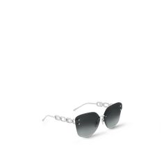 LOUIS VUITTON® - Lv Jewel Cat Eye Sunglasses - Silver Black Chic Silver Cat Eye Sunglasses With Gradient Lenses, Elegant Silver Cat Eye Sunglasses For Evening, Luxury Silver Cat Eye Sunglasses, Elegant Silver Cat Eye Sunglasses With Gradient Lenses, Silver Rimless Evening Sunglasses, Silver Rimless Sunglasses For Evening, Rimless Mirrored Sunglasses For Evening, Mirrored Rimless Sunglasses For Evening, Evening Rimless Sunglasses With Mirrored Lenses