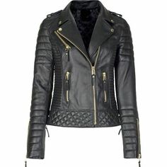 Fitted Biker Jacket, Quilted Sleeves, Leather Jacket Style, Slim Fit Jackets, Real Leather Jacket, Jacket Fashion, Stylish Jackets, Lady Biker, Genuine Leather Jackets