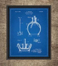 a blueprint drawing of a perfume bottle