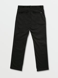 Relax in the superior comfort of these straight leg pants from Volcom, designed to complement your favorite button-down or T-shirt. - Fit may be slightly larger than our Frickin Chinos - 
 - Button fly; belt loops
 - Four-pocket styling
 - Cotton/polyester
 - Machine washable Straight Leg Chinos For Streetwear With Belt Loops, Casual Black Chinos With Belt Loops, Surfing Swimwear, Snow Jacket, Stretch Pants, Big Boys, Swimwear Tops, Straight Leg Pants, Lifestyle Brands