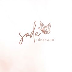 the words sale are written in cursive writing with a butterfly flying above it