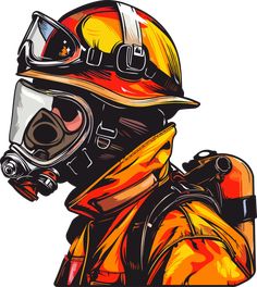 a fireman wearing a helmet and protective gear