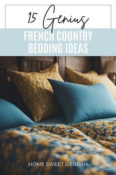 French Country Chic Bedroom, Bedding Ideas Farmhouse, Over The Bed Decor Ideas, French Cottage Bedroom, Country Style Bed, Country Bedding Sets, Country Chic Bedroom, French Country Bedroom, Country Bedroom Design