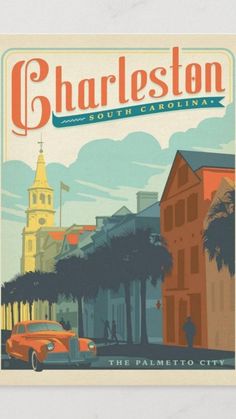 an old poster advertising charleston, south carolina