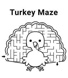 a turkey maze is shown with the words turkey maze on it's front and side