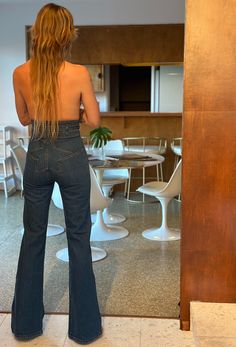 When the time rolls around to finally put pants on... these would be the ones you'll want to have by your side ;) Out-of-sight high-waisted blue-jean bellbottoms, made with only the highest quality Italian salvaged denim. Ultra high-waist, with matching denim tie belt & 70's fit. Your buns may have just found a soul-mate, now in our Filmore wash. Crafted with only the highest quality Italian selvedge denim. D E T A I L S Wash: Filmore 98% cotton and 2% elastane F IT Model is wearing size: 26 sta Salvage Denim, Denim Tie, Soul Mate, Star Jeans, Selvedge Denim, Super Star, By Your Side, Belt Tying, Blue Jean