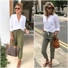 Green Cargo Pants Outfit, Outfit Mujer, Elegante Casual, Simple Trendy Outfits, Green Pants, Work Outfits Women, 가을 패션, Casual Fall Outfits, Work Fashion