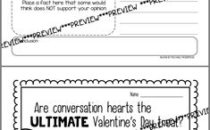 valentine's day printables for students to help them write and share their feelings