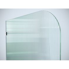 a close up of a glass door on a white wall with no people in it