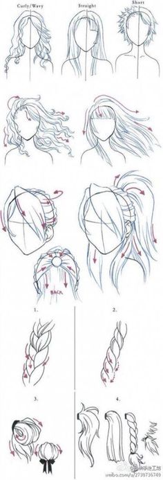 how to draw anime hair step by step with pictures for beginners and advanced students