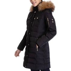 MICHAEL Michael Kors Women's Down Winter Coat with Zip Out Hood - Zooloo Leather Women's Puffer Coats, Down Winter Coats, Black Winter Coat, Men's Leather Jacket, Marc New York, Fur Hood, Down Coat, Leather Jackets Women, Puffer Coat