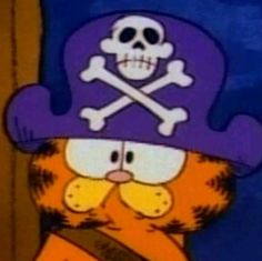 garfield the cat wearing a pirate hat