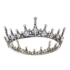 This Baroque Queen Crown Is A Clustered Rich Statement Piece That Has Vintage And Distinct Charm. Classic Crown For Women And Girls. Size: Approximately 1.8 Inches In Height, 5.5 Inches In Diameter.. Weight: 0.35 Lb, A Little Heavy Will Make You Feel Like Royalty. Full Crown Design Matches With Blackgold-Plated Metal Whose Surface Is Dotted With Clear Handmade Crystal Brings Out The Best In This Queen Crown. Perfect For Halloween, Thanksgiving, Theater, Cosplay, Prom, Birthday, Celebration, Holi Black Tiara, Tiara Accessories, Hair Garland, Antler Headband, Crown For Women, Party Hair Accessories, Tiara Wedding, Crown Vintage, Hair Accessories Pearl