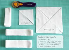 the sewing pattern is being used to sew fabric for an origami quilt