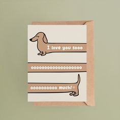 i love you so much dachshund greeting card