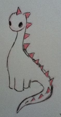 a drawing of a dinosaur with spikes on it's head