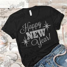 Happy New Year Tshirt Ideas, Circuit Shirts, Cricut Tshirt, Cool Shirts For Girls, Momma Shirts, New Year Svg, Christmas Cricut, Party Png, Svg Ideas