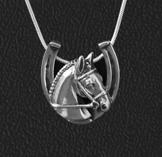 Braided Hunter in Horseshoe Sterling Pendant by Jane Heart Luxury Horseshoe Jewelry For Gift, Equestrian Necklace, Hunter Horse, Equestrian Jewelry, Hunter Jumper, Lucky Horseshoe, Gifts Fo, Silver Snake Chain, Silver Pendants