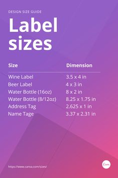 the label size guide for wine bottles