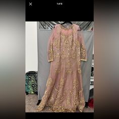 Brand New Gown In Net With Real Zardozi Work In Size 44 Anarkali Gown With Long Sleeves For Evening, Elegant Long Gown For Reception, Formal Fitted Maxi-length Lehenga, Festive Floor-length Evening Dress, Long Anarkali Gown For Formal Occasions, Formal Long Anarkali Gown, Elegant Full-length Gown For Reception, Elegant Full Length Gown For Reception, Long Gown For Reception