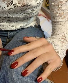 Dark Red Nails Aesthetic, Downtown Girl Nails, Asethic Pictures, Nails Lace, Architecture Europe, Cherry Girl, City Nature, You Are My Moon, 귀여운 음식 그림