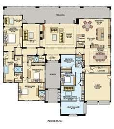 the floor plan for an apartment with multiple living areas and two bedroom apartments on each level