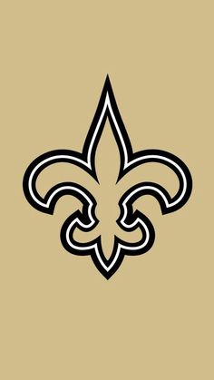 the new orleans saints logo is shown in black and white on a tan background,