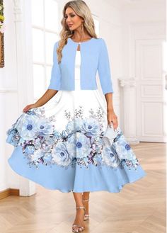 Color:Light Blue;Size:S;Size:M;Size:L;Size:XL;Size:XXL;Package Contents:1 X Dress;Occasion:Other;Style:Casual; Dress And Cardigan, Casual Dresses Plus Size, Light Blue Dress, Blue Two Piece, Flowy Design, Cotton Linen Dresses, Mob Dresses, Light Blue Dresses, Dress With Cardigan