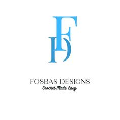 the logo for fobas designs is shown in blue and black on a white background