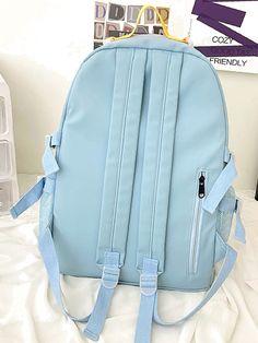 Bag For Love - Colorblock Drawstring Decor Large Capacity Backpack - Women Backpacks Product Description Color Blue Strap Type Adjustable Pattern Type Colorblock Pattern Type Letter Style Preppy Bag Size Large Quantity 1 piece Details Drawstring Type Functional Backpack Composition 100% Nylon Material Nylon Size Chart INCH CM Size Bag Width Bag Height Bag Length Strap Length one-size 5.9 16.9 12.6 35.4 Size Bag Width Bag Height Bag Length Strap Length one-size 15 43 32 90 Similar Products h2 { t Preppy Bags, Functional Backpack, Large Capacity Backpack, Backpack Women, Style Preppy, Blue Backpack, Olivia Mark, Sling Backpack, 16 9