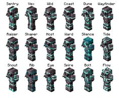 an image of different types of minecraft characters and their names in english or spanish